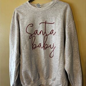 Port and Company Gray Sweatshirt with Red Print
